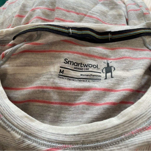 Smartwool Ash Heather Stripe Merino 150 Baselayer Long Sleeve Shirt EUC Size M - Picture 9 of 12